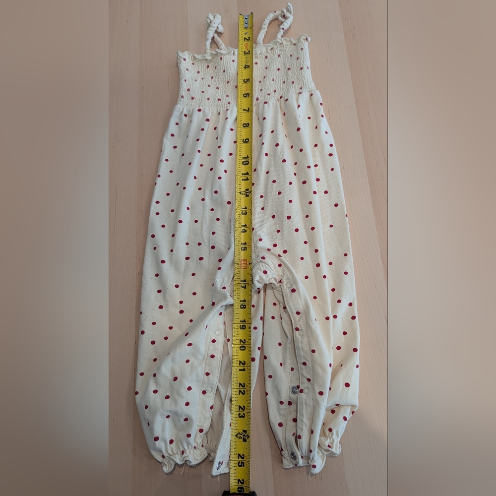 konges slojd Jumpsuit Baby Polkadot Scandinavian Cream Red 12M 18M - Picture 7 of 10